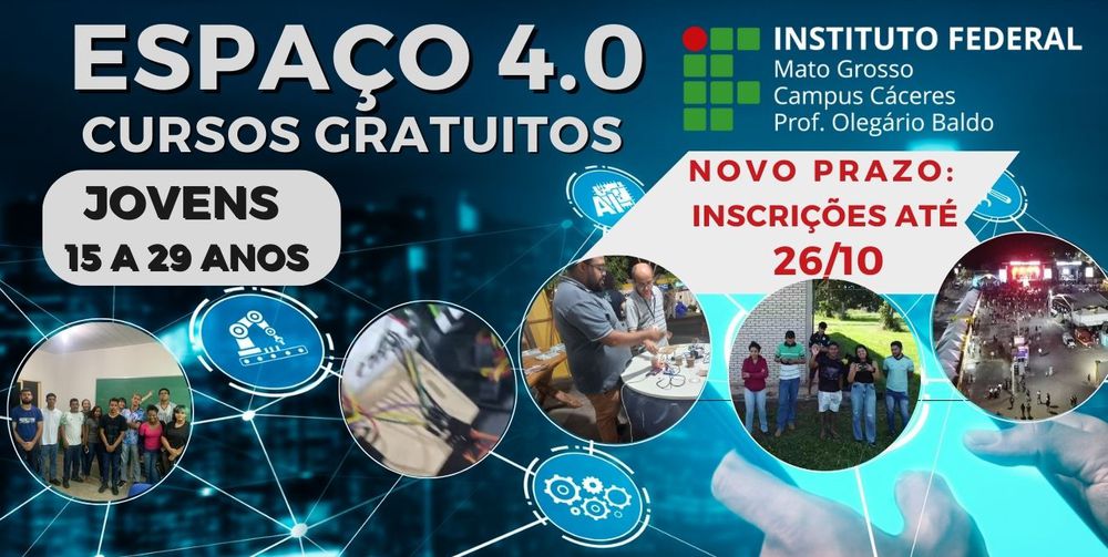 Novo Prazo: Inscrições para cursos de Inovação Tecnológica do IFMT Cáceres vão até o dia 26.10